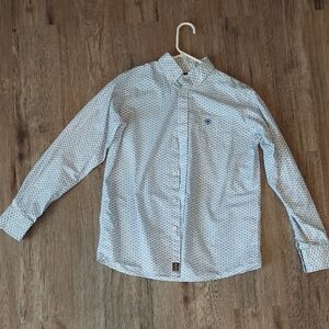 Ariat Light Blue Geometric Button Down Shirt